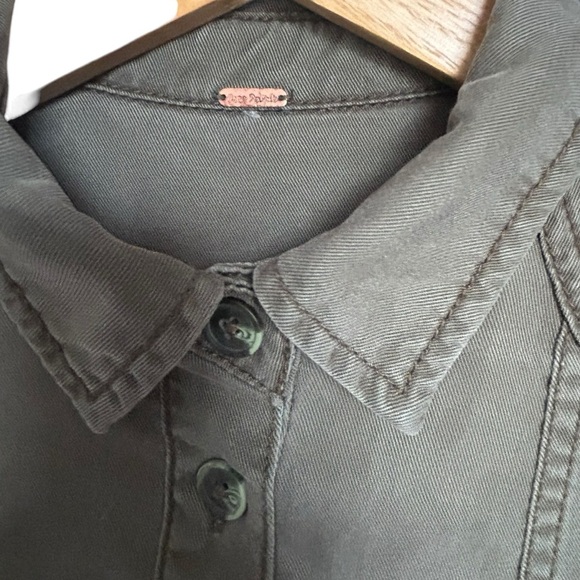 Free People Pocket Full of Sunshine Mini Dress Button Up Shirt Dress XS/XXS - Picture 2 of 10